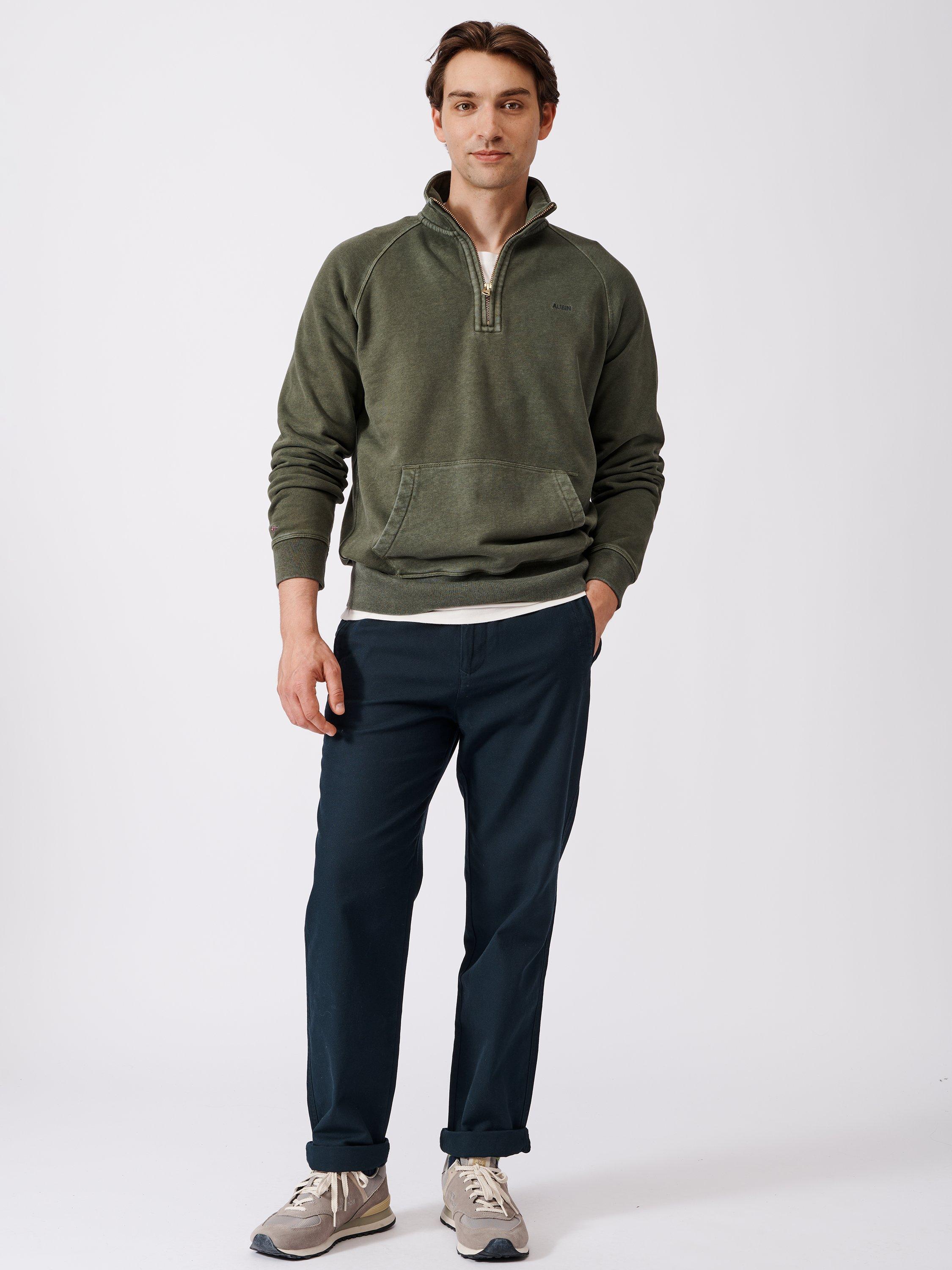 Product image 2 of 6, which shows Aubin Provost Half-Zip Sweatshirt, Khaki, S