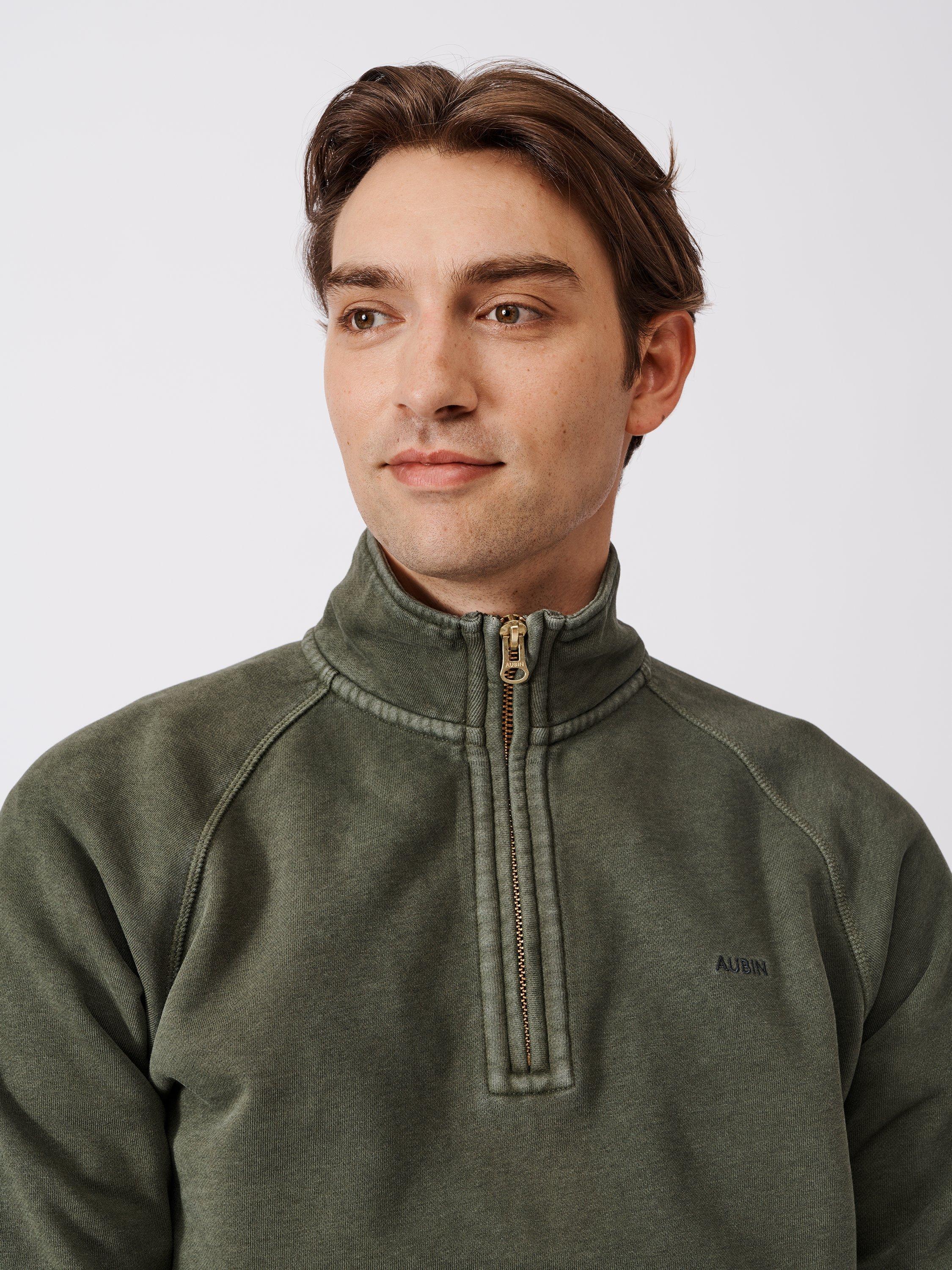 Product image 3 of 6, which shows Aubin Provost Half-Zip Sweatshirt, Khaki, S