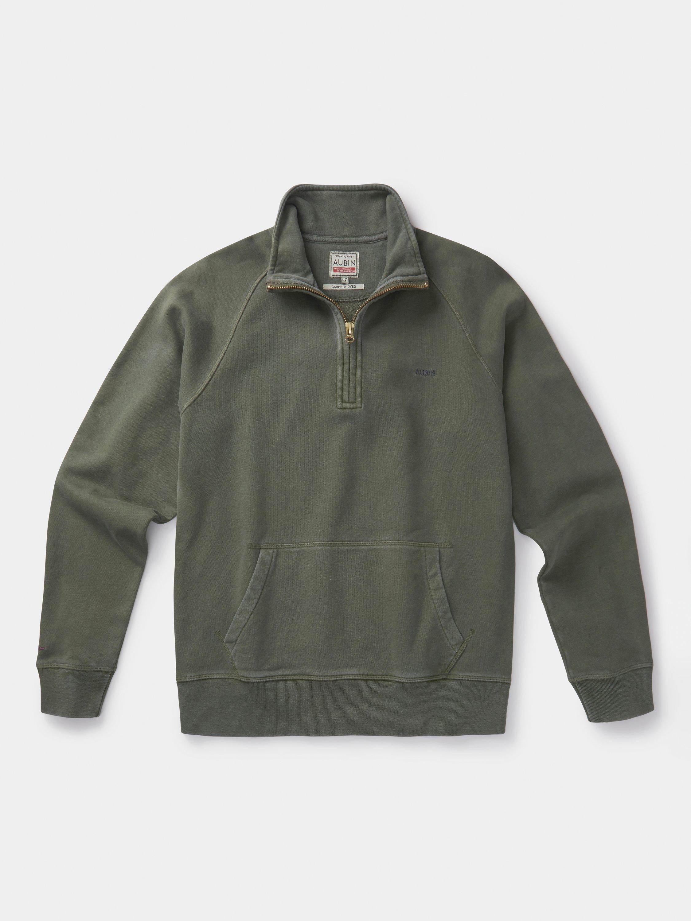 Product image 6 of 6, which shows Aubin Provost Half-Zip Sweatshirt, Khaki, S