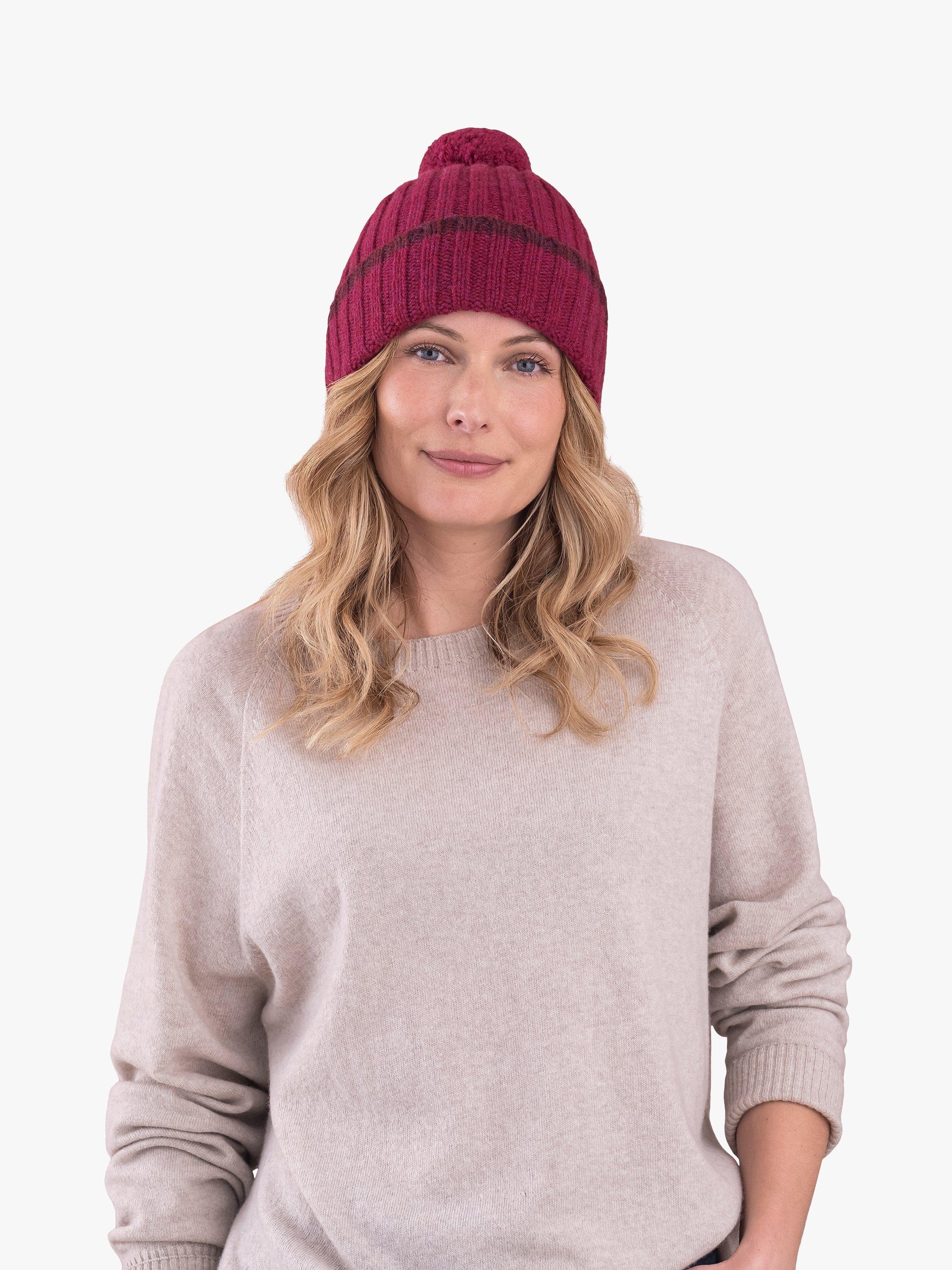 Celtic & Co. Lambswool Bobble Hat, Anemone, One Size