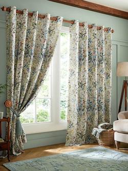 Laura Ashley Pointonfields Pair Lined Eyelet Curtains, Multi, Multi
