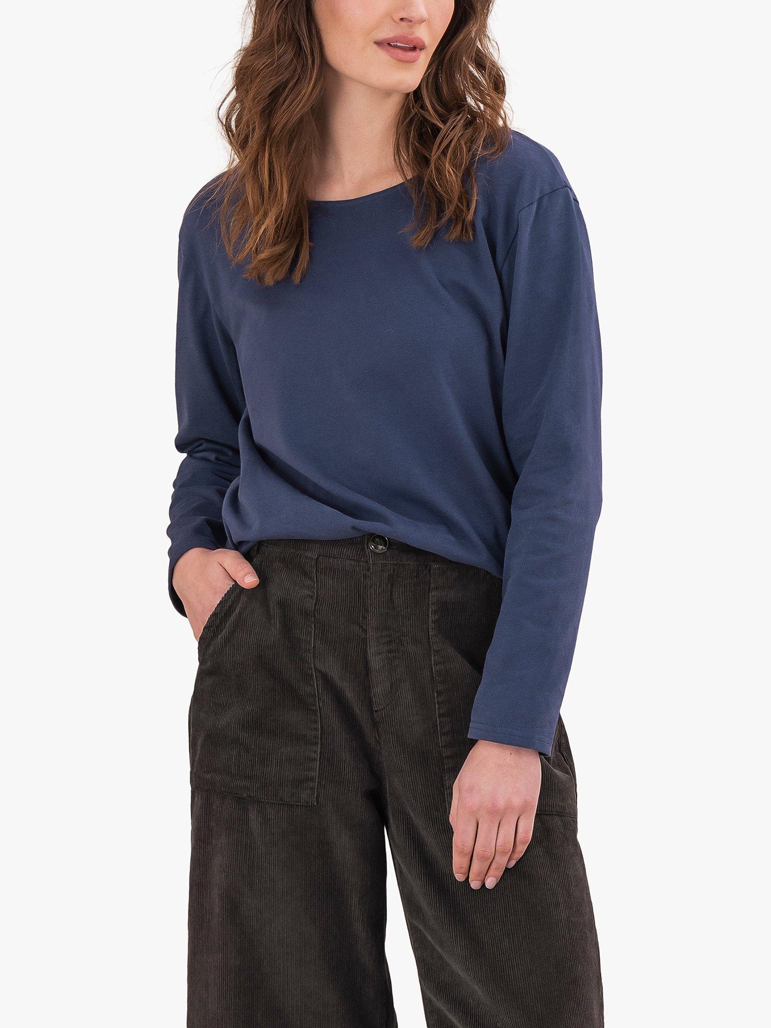 Celtic & Co. Organic Cotton Scoop Neck T-Shirt, Dark Navy