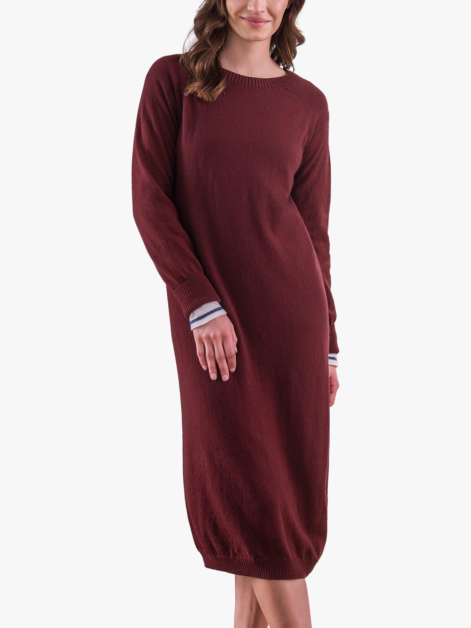 Celtic & Co. Supersoft Wool Midi Jumper Dress, Claret, XS