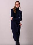 Celtic & Co. Wool Roll Neck Midi Dress, Dark Navy