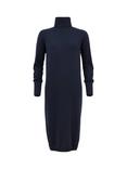 Celtic & Co. Wool Roll Neck Midi Dress, Dark Navy