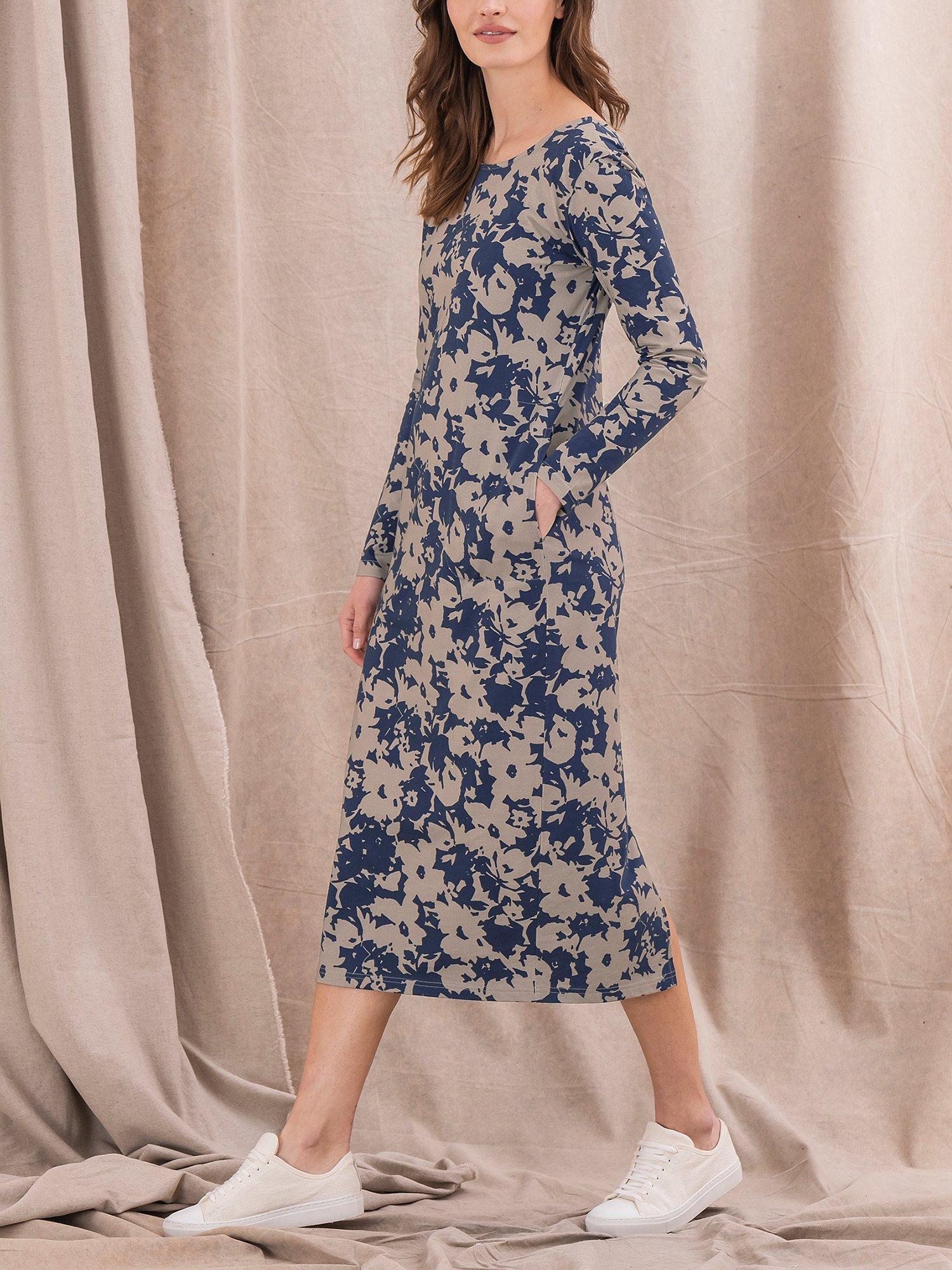Celtic & Co. Scoop Back Midi Dress, Navy/Floral