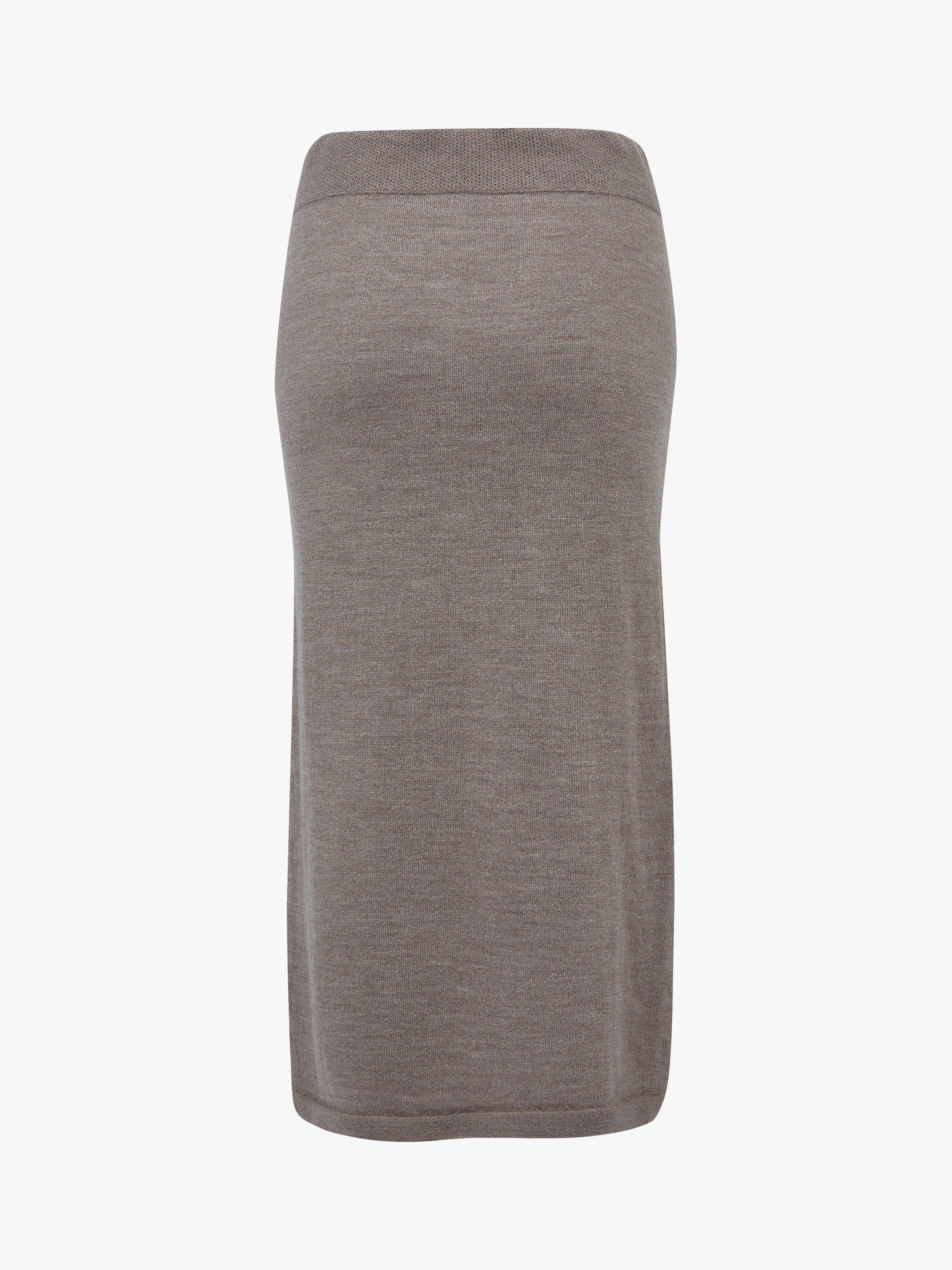 Product image 4 of 9, which shows Celtic & Co. Merino Wool Midi Skirt, Biscuit, XS