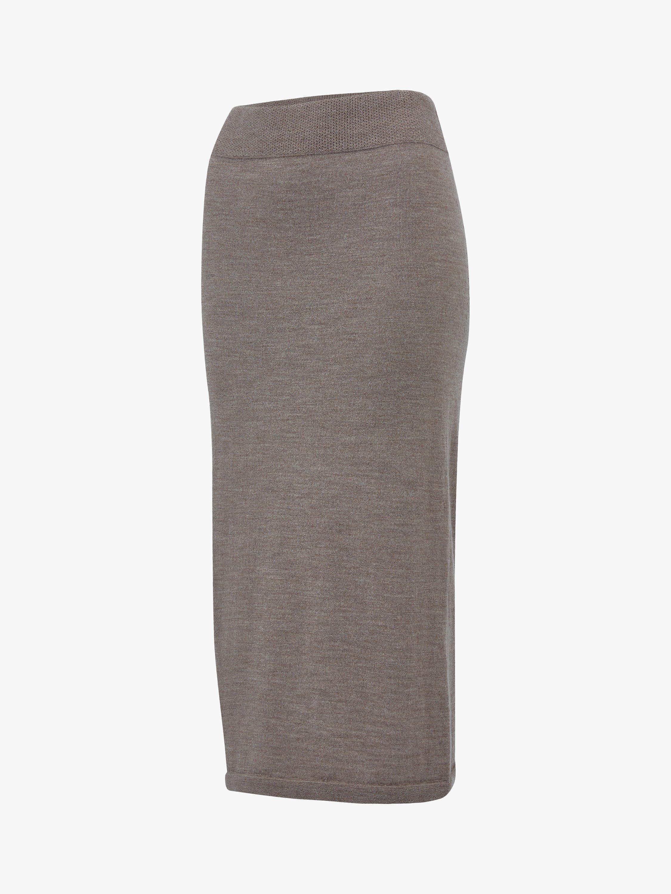 Product image 5 of 9, which shows Celtic & Co. Merino Wool Midi Skirt, Biscuit, XS