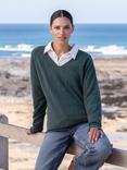 Celtic & Co. Slouch Wool V-Neck Jumper, Deep Icelandic Blue