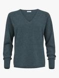 Celtic & Co. Slouch Wool V-Neck Jumper, Deep Icelandic Blue