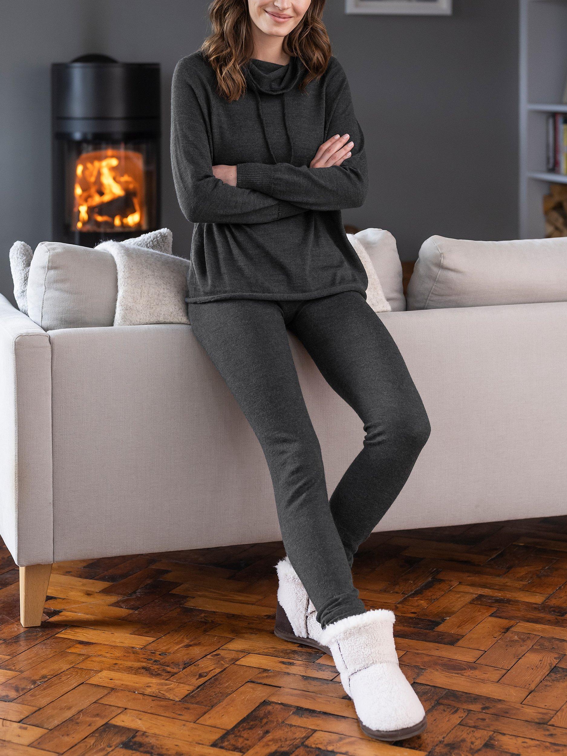 Celtic & Co. Merino Wool Drawstring Funnel Jumper, Charcoal