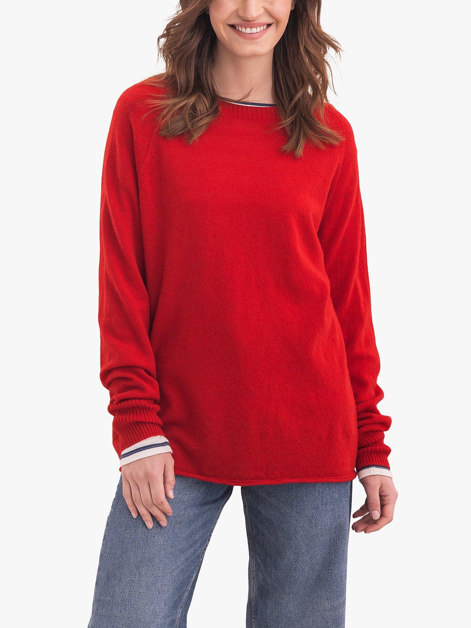 Celtic & Co. Slouch Wool Crew Neck Jumper, Pillarbox Red