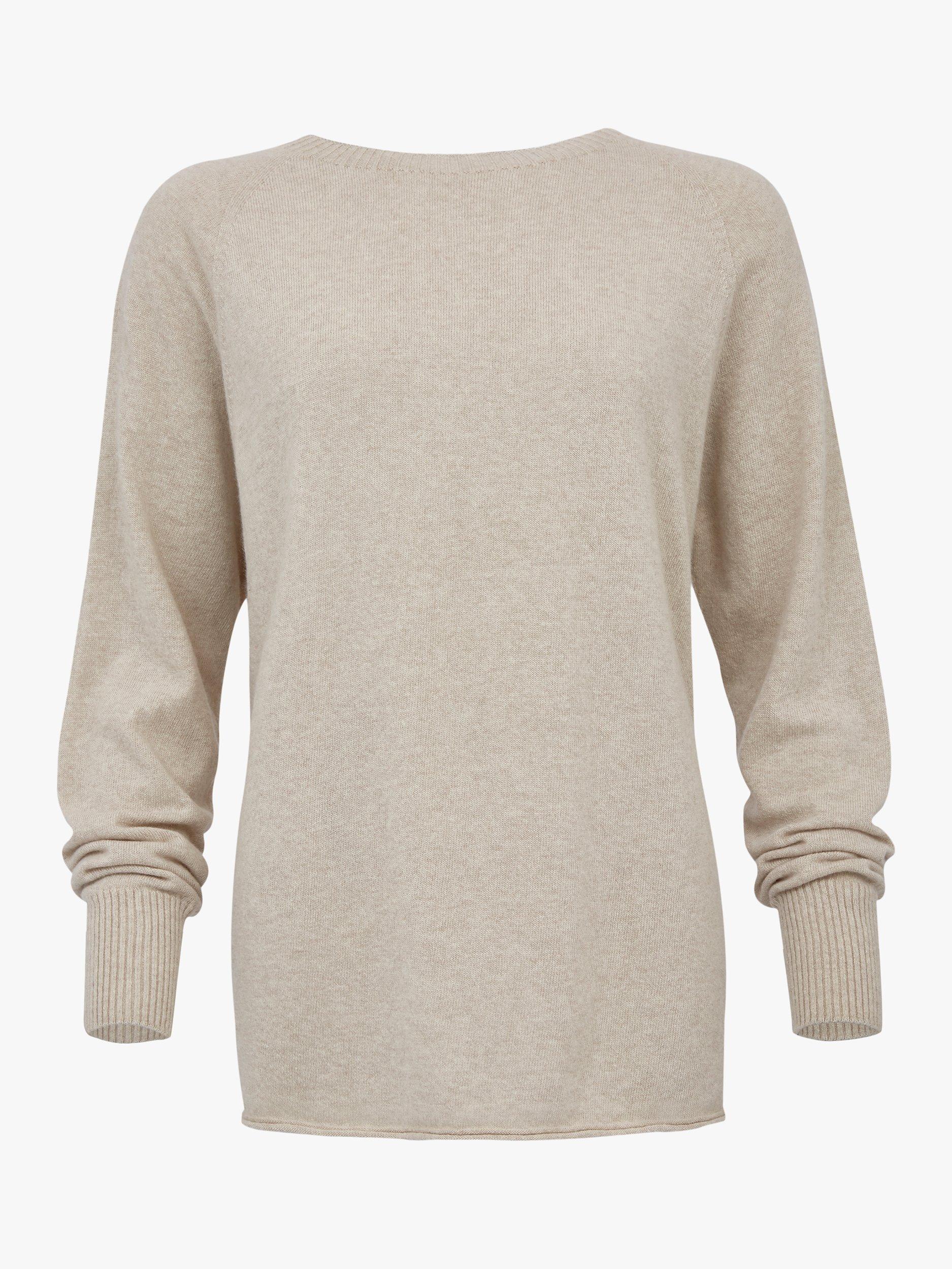 Celtic & Co. Slouch Wool Crew Neck Jumper, Oatmeal, XS