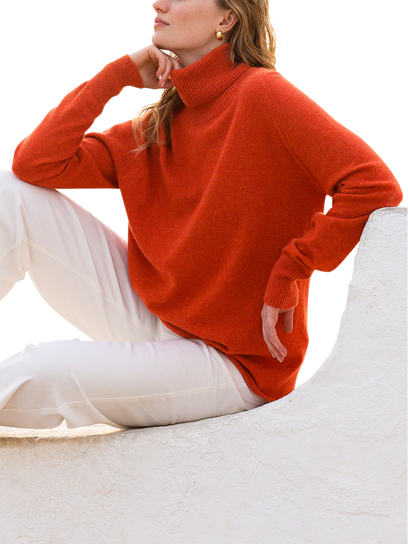 Burnt orange roll neck jumper sales