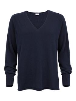 Celtic & Co. Wool V-Neck Jumper - view 2, Dark Navy