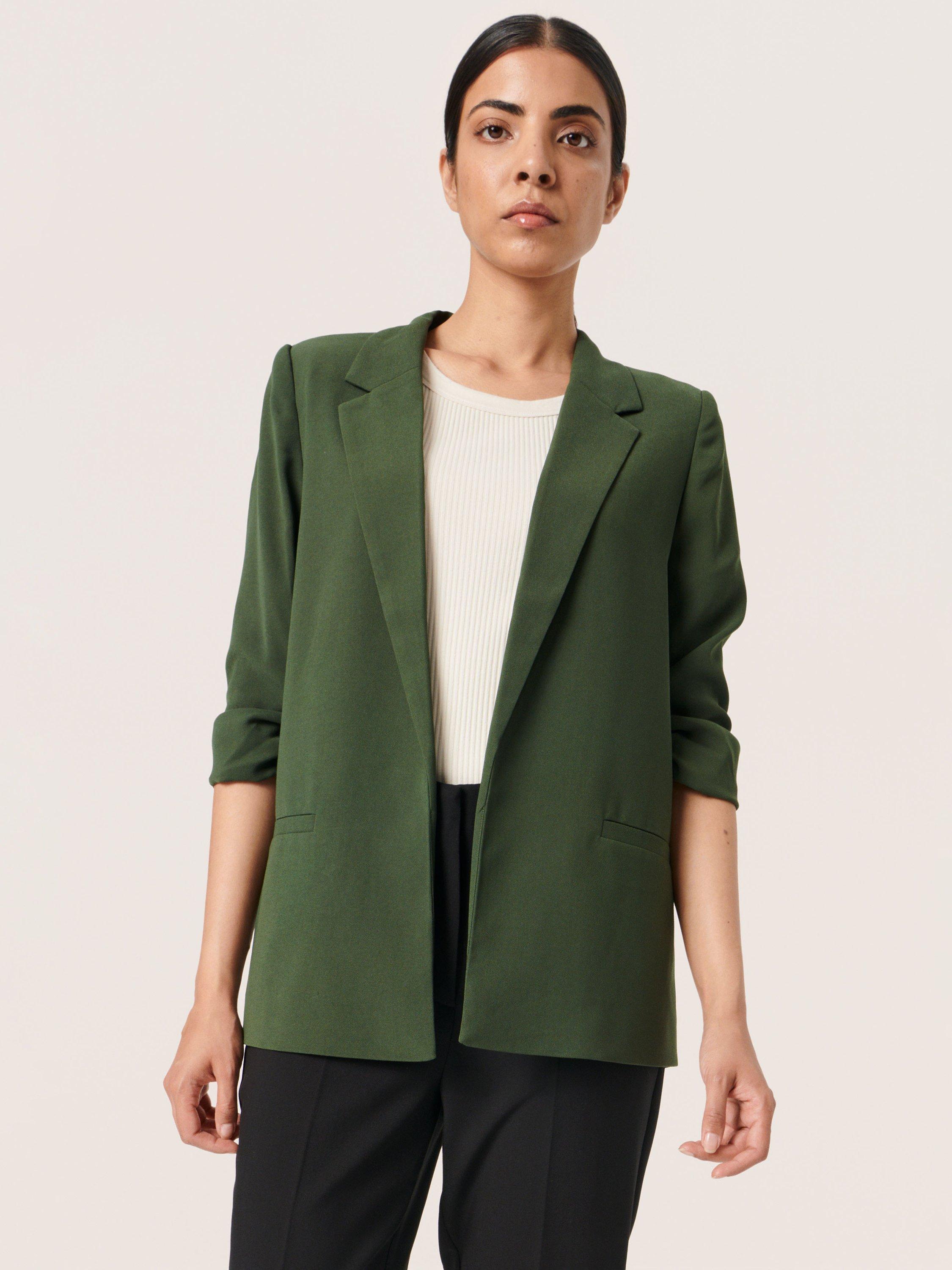Soaked In Luxury Shirley 3/4 Sleeve Blazer, Kombu Green