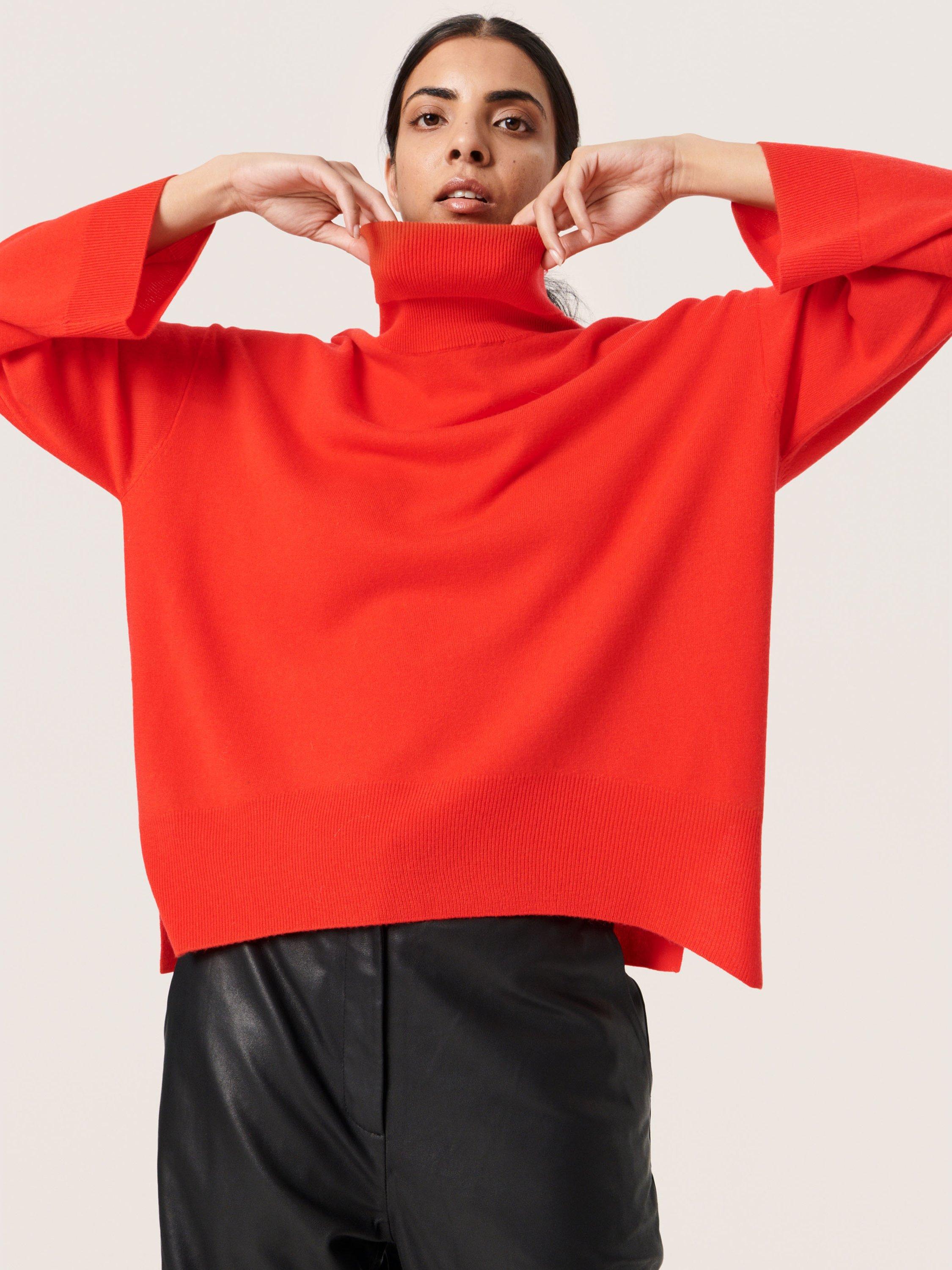 Soaked In Luxury Molina Loose Fit Rollneck Jumper, Bittersweet
