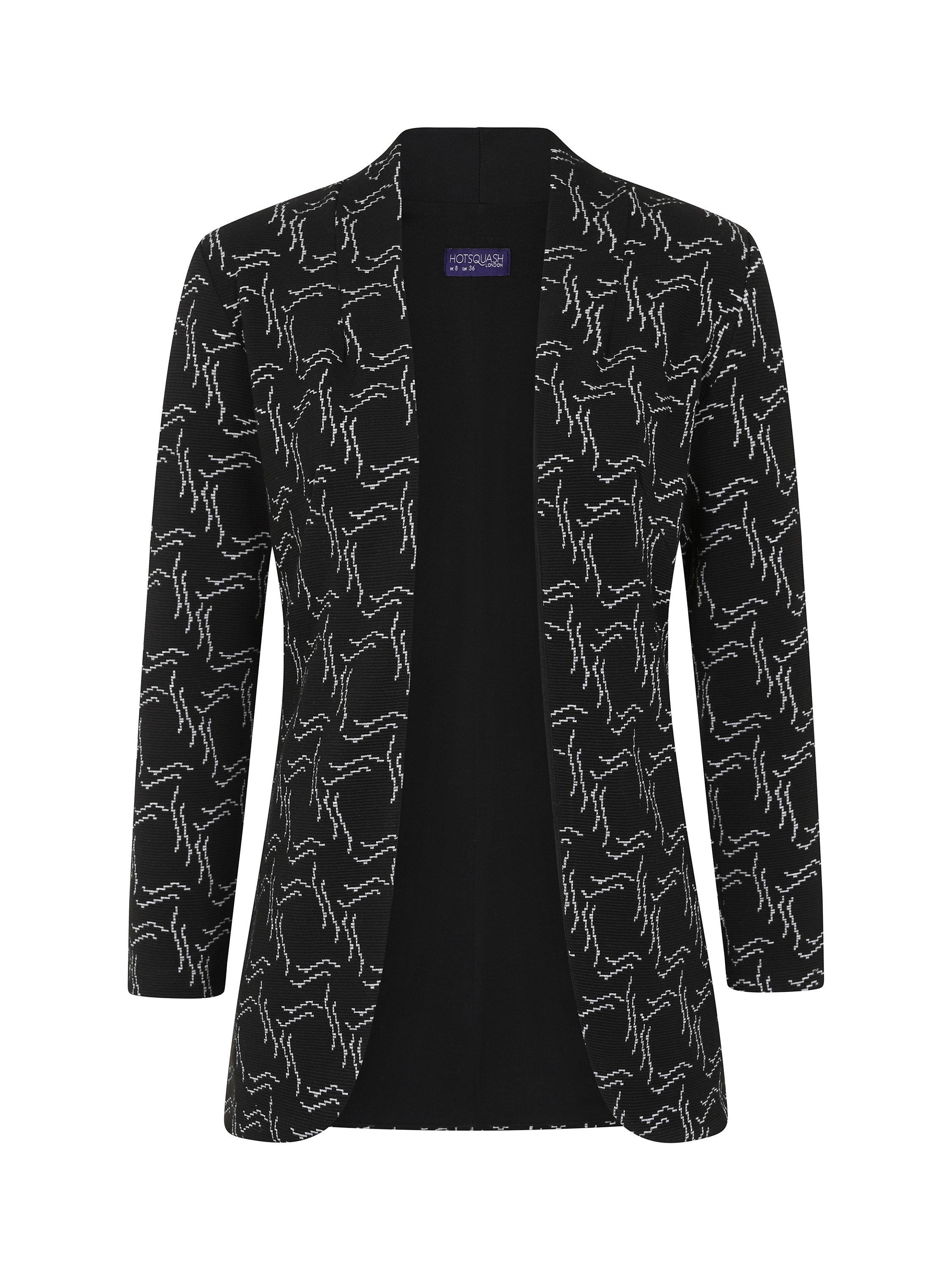 Product image 3 of 3, which shows HotSquash Pencil Line 3/4 Sleeve Blazer, Black, S