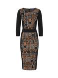 HotSquash Bodycon Ponte Dress, Brown Staff