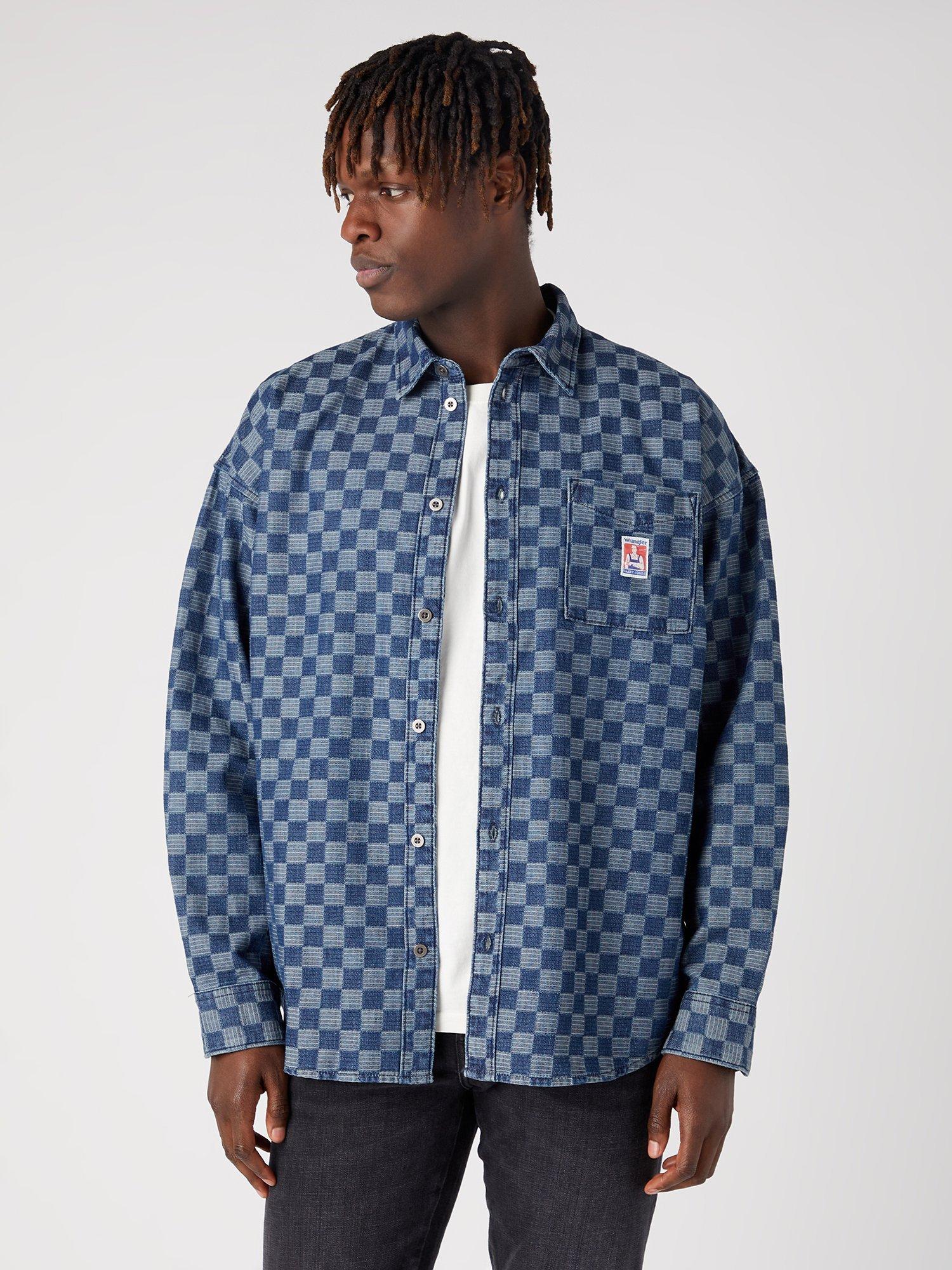 Wrangler Essential Loose Fit Overshirt, Blue