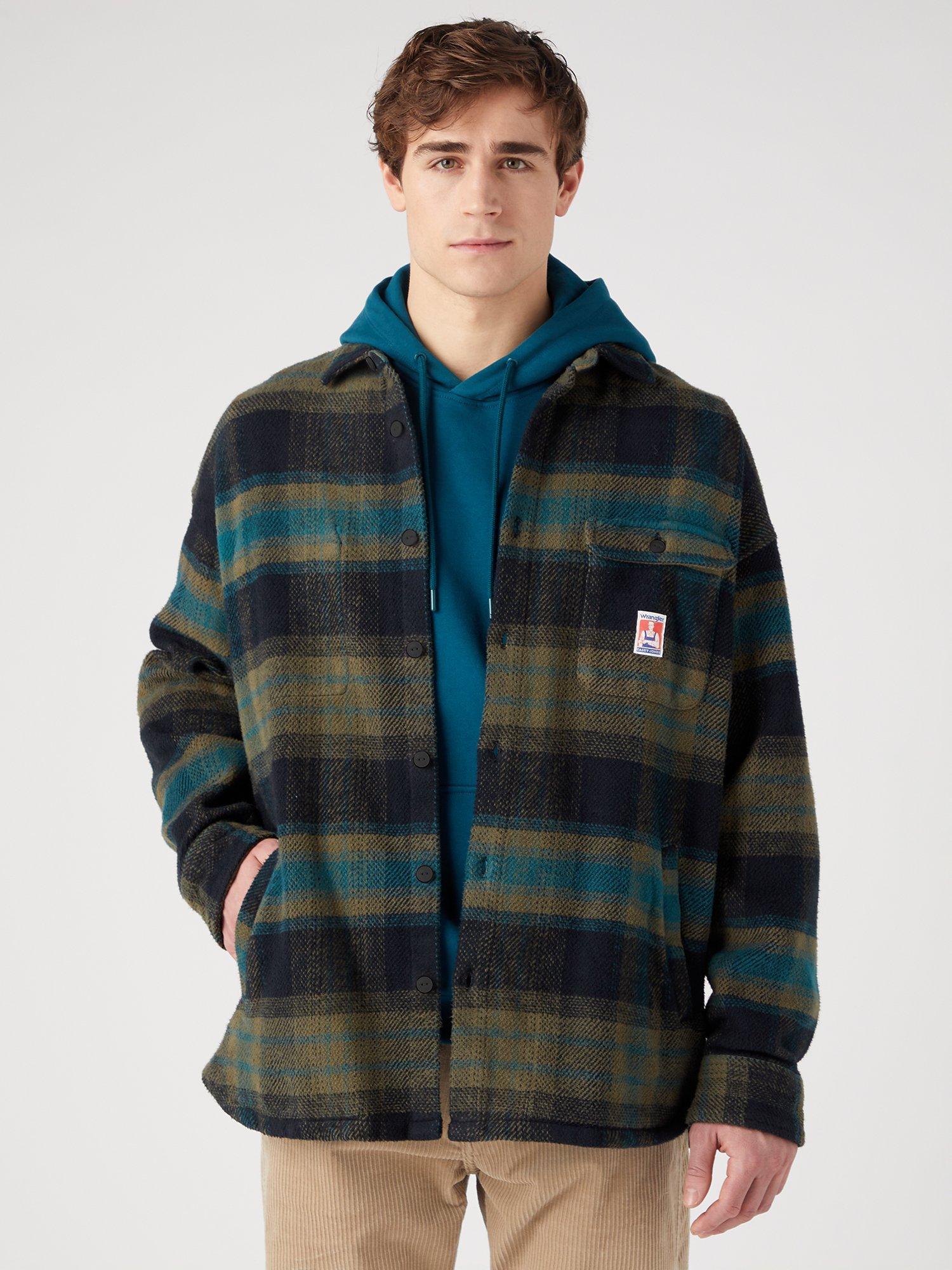 Wrangler CJ Plaid Overshirt, Green/Multi