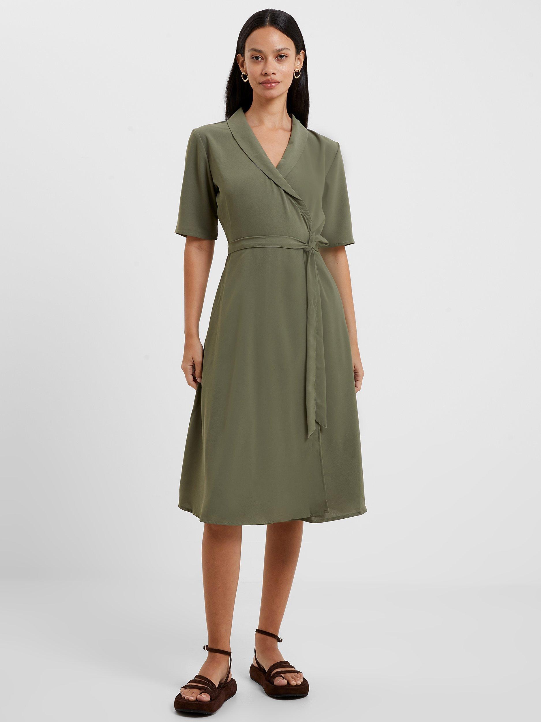French Connection Shawl Neck Wrap Dress