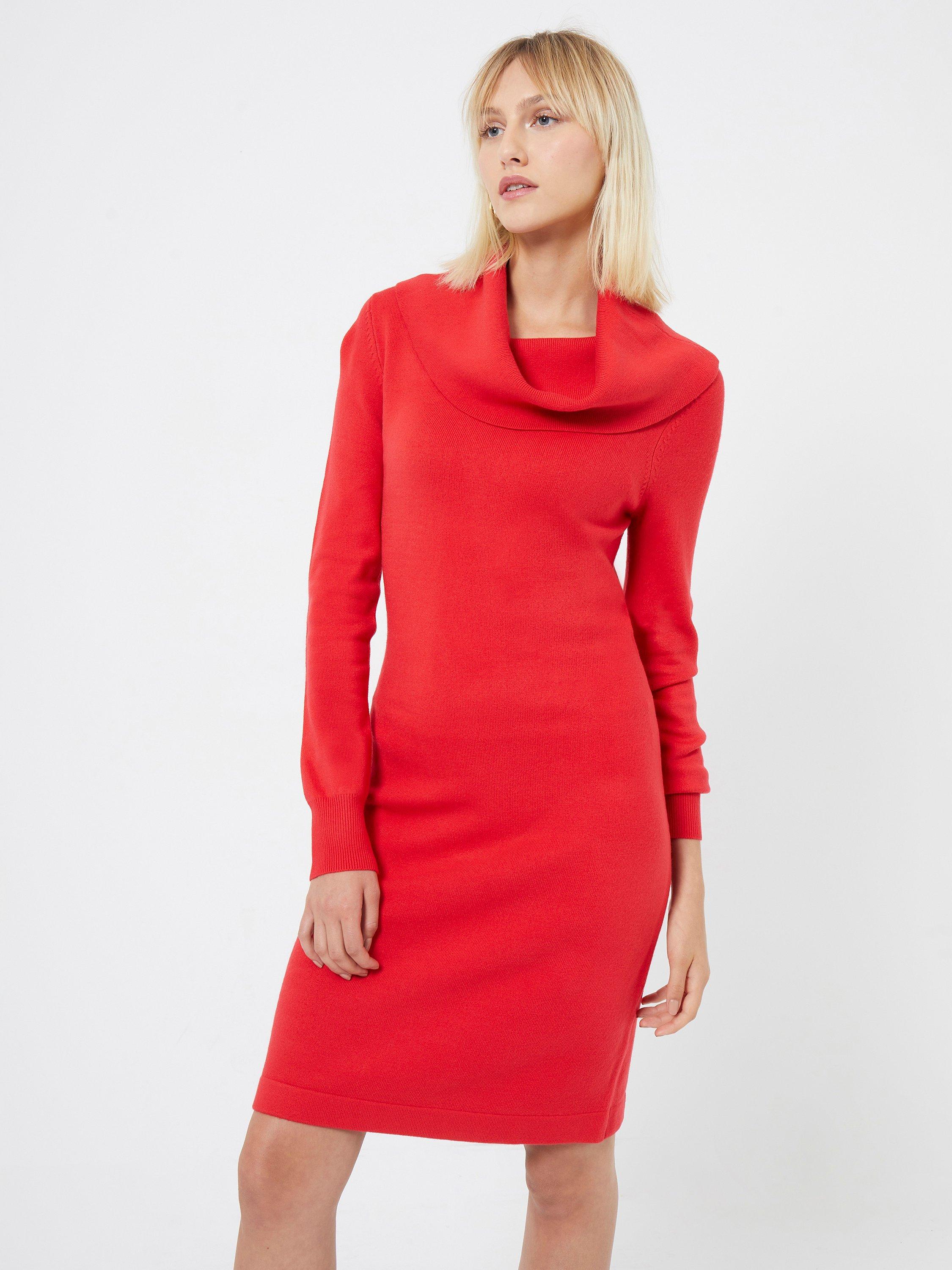 French Connection Babysoft Cowl Neck Jumper Dress, Lollipop Red