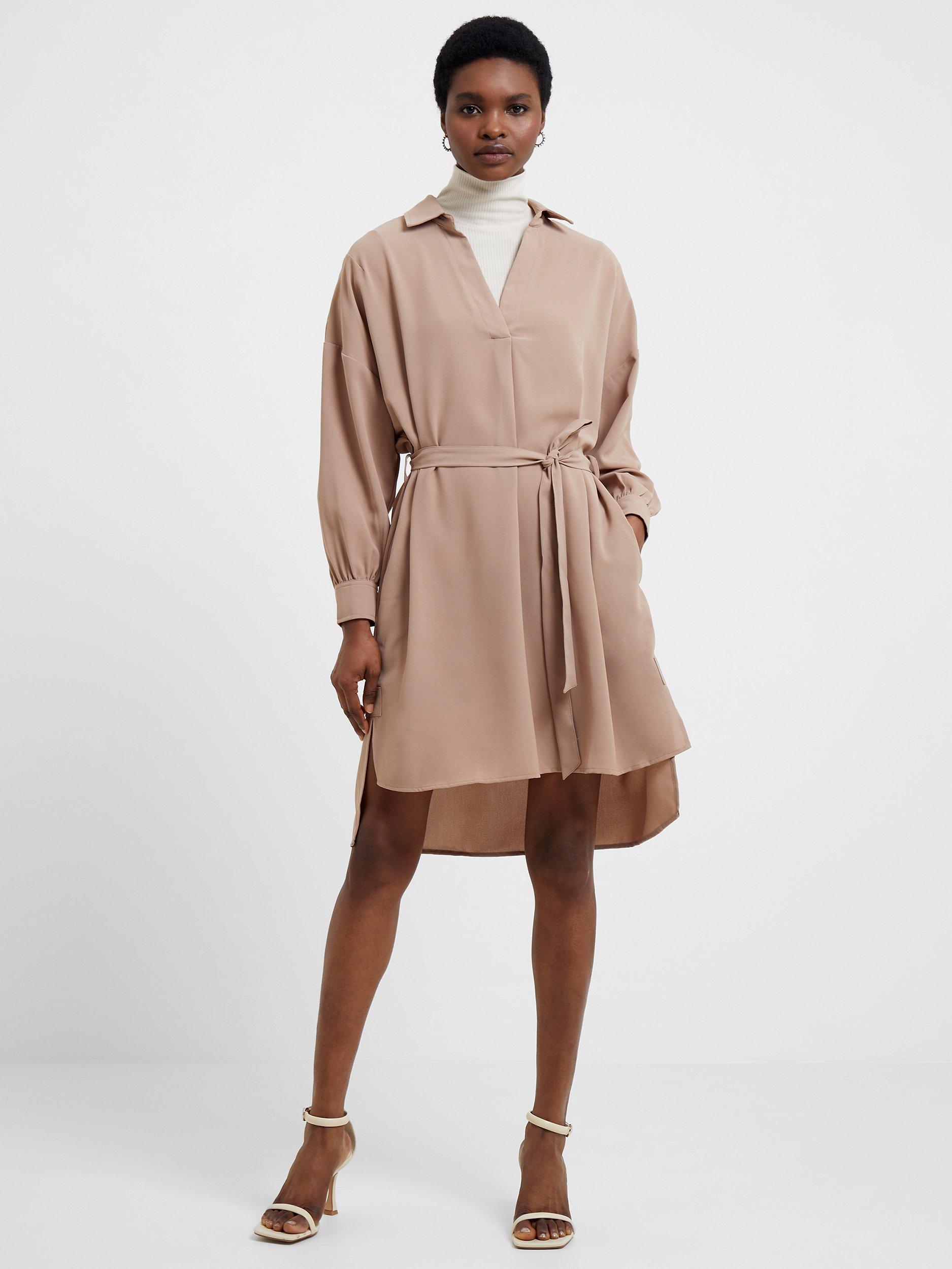 French Connection Popover Shirt Dress, Camel