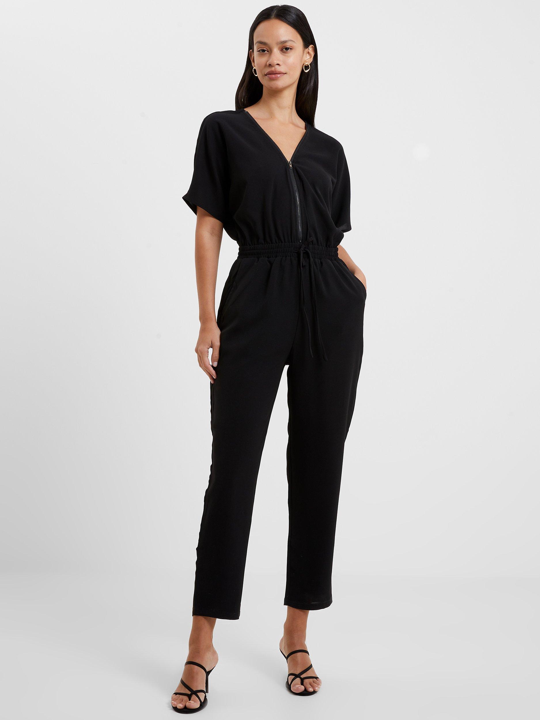 French Connection Airetta Zip Front Jumpsuit, Black