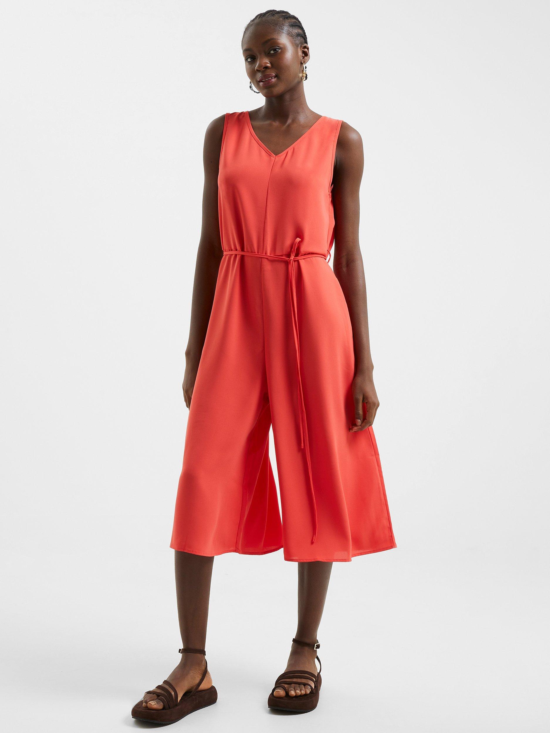 French Connection Cropped Culotte Jumpsuit, Flame