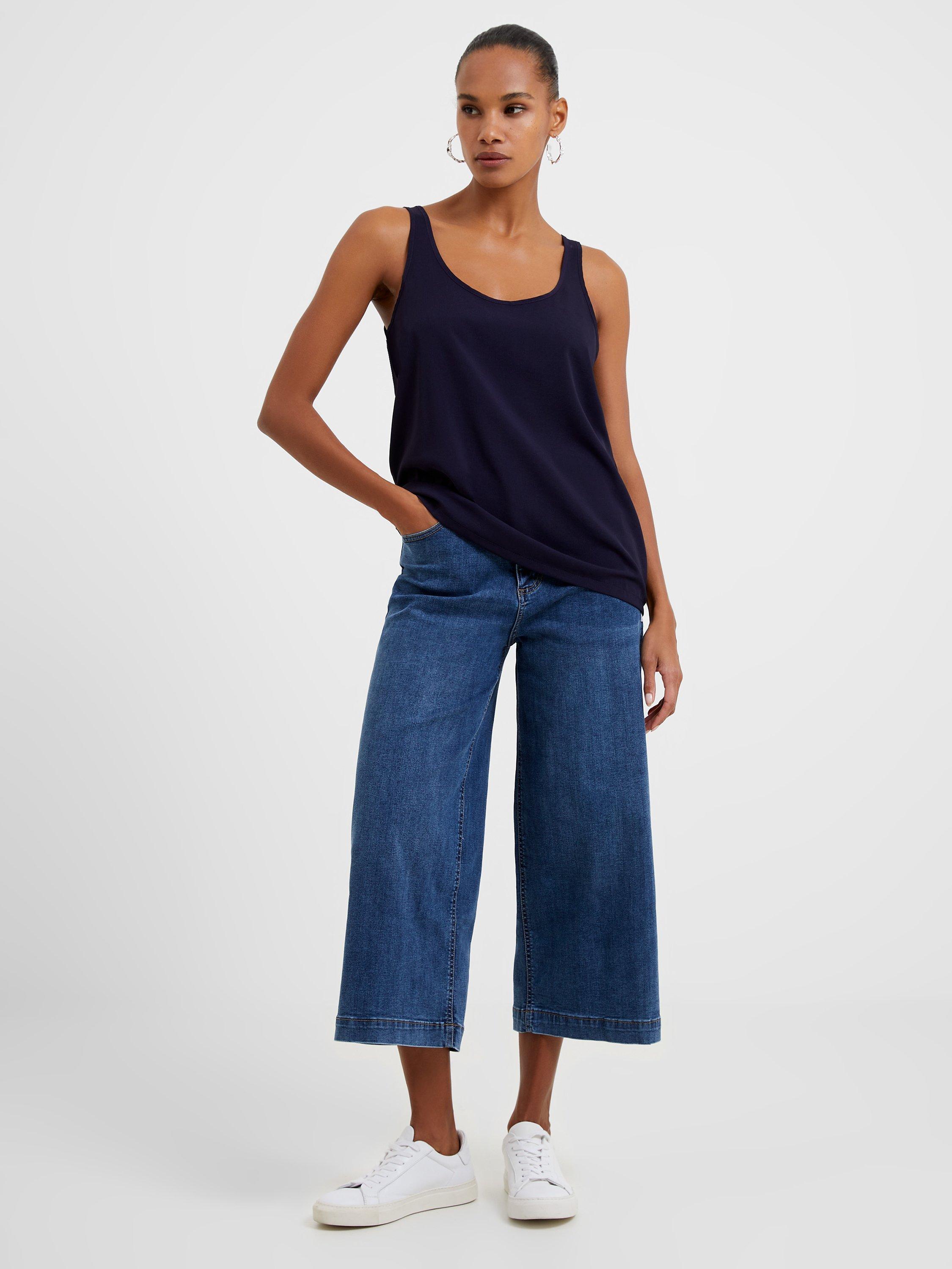 French Connection Scoop Neck Vest Top, Dark Navy
