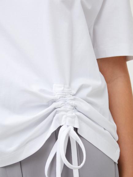 French Connection Rallie Ruched T-Shirt - view 2, Linen White