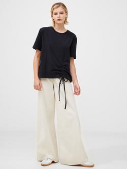 French Connection Rallie Ruched T-Shirt, Blackout