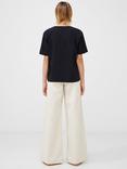 French Connection Rallie Ruched T-Shirt, Blackout