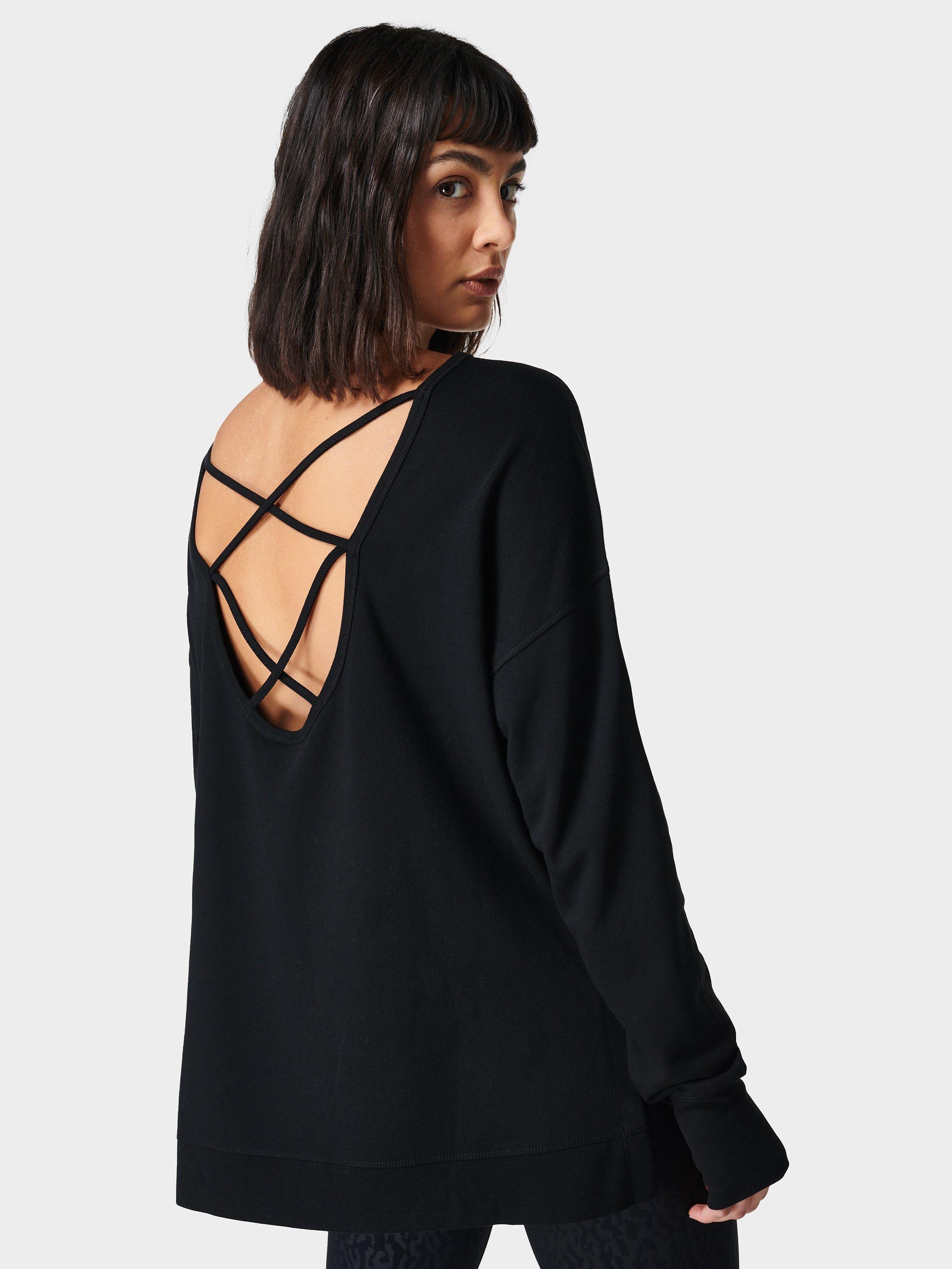 Product image 2 of 6, which shows Sweaty Betty Cross Back Jumper, Black, XXS