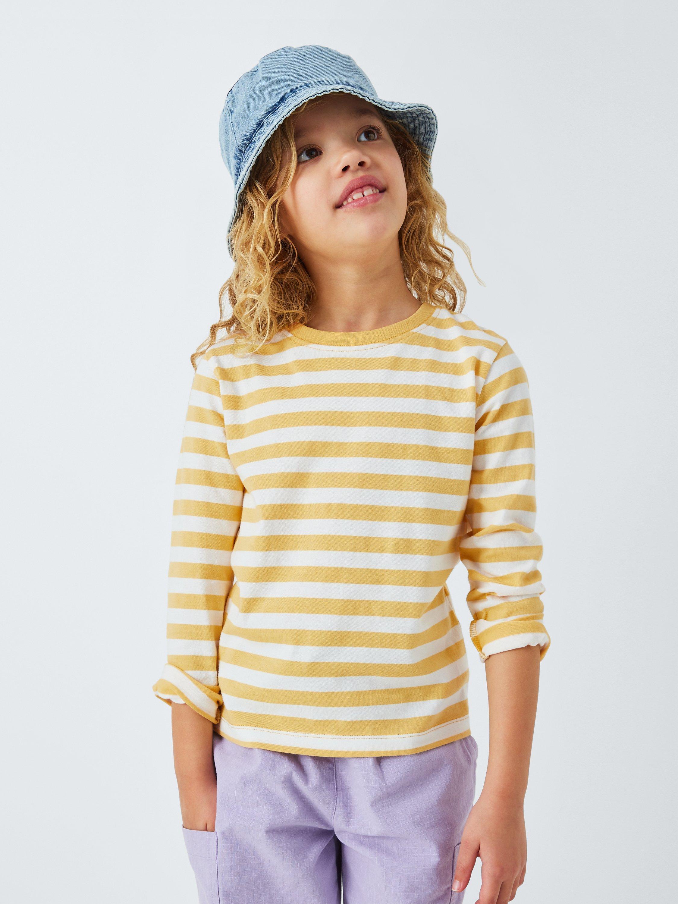 John Lewis ANYDAY Kids' Breton Stripe Long Sleeve T-Shirt, Sundress, 8 years