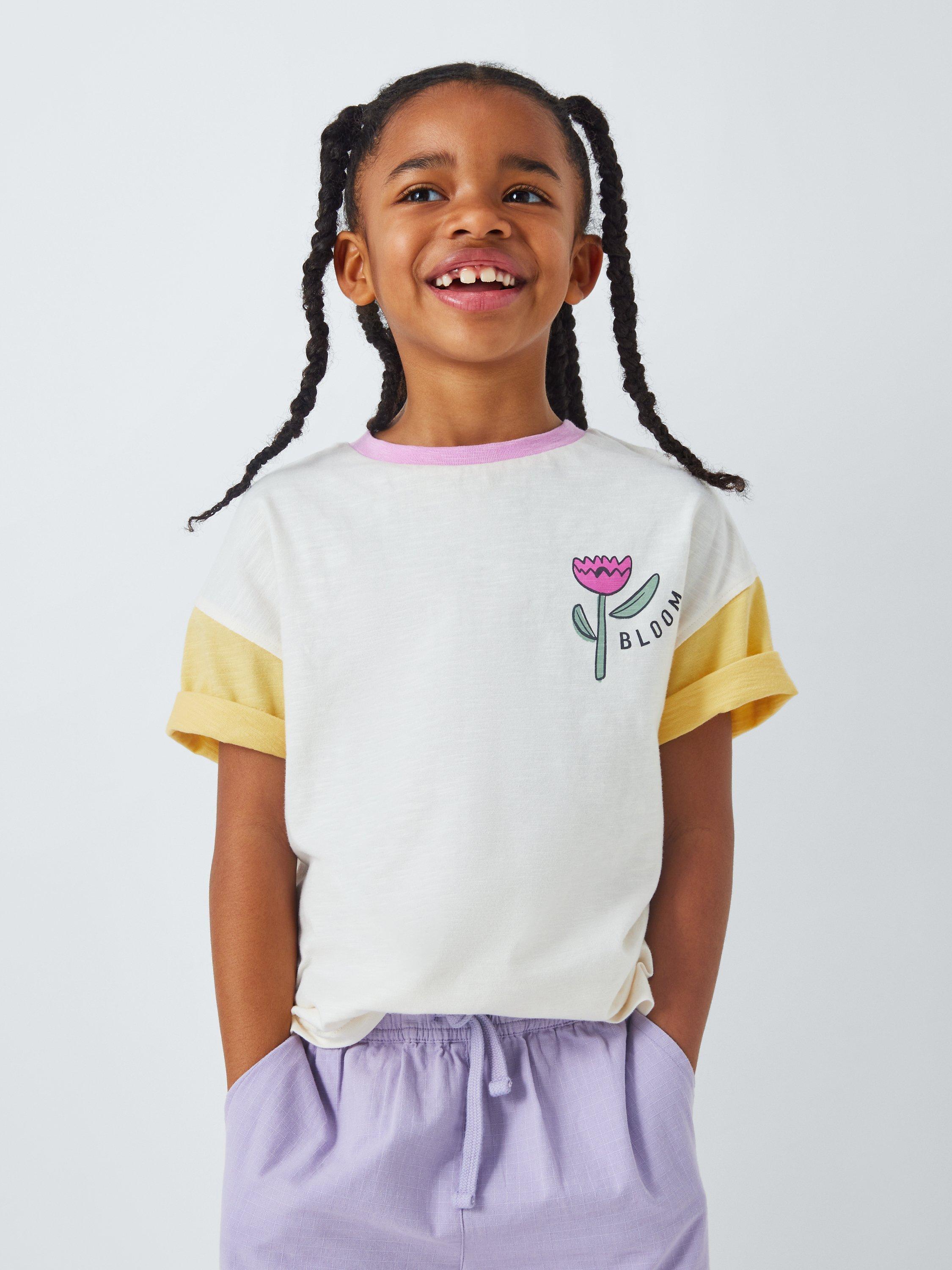John Lewis ANYDAY Kids' Bloom Colour Block T-Shirt, Multi