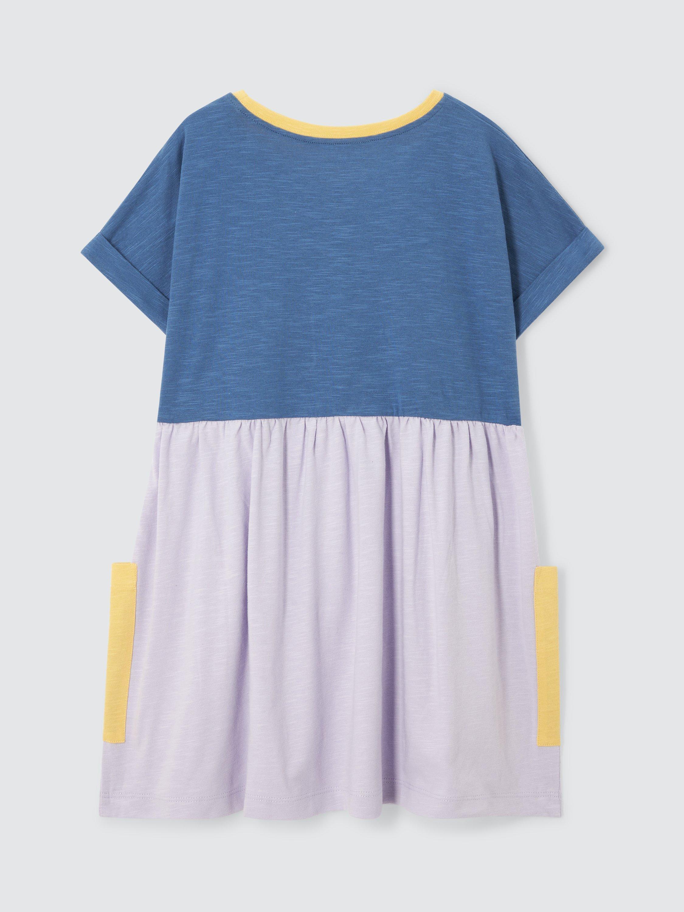 John Lewis ANYDAY Kids' Colour Block Dress, Bijou Blue, 9 years