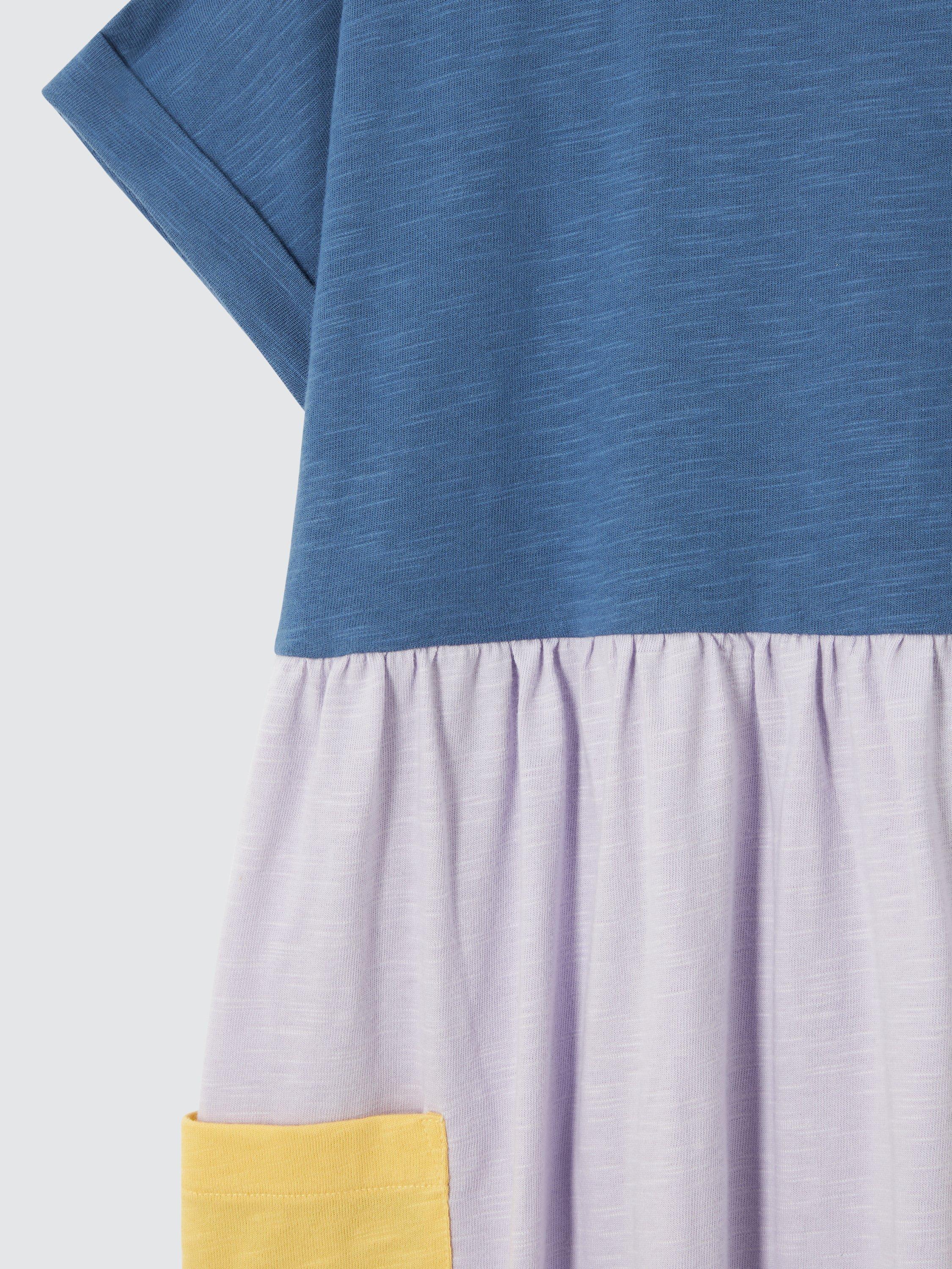 John Lewis ANYDAY Kids' Colour Block Dress, Bijou Blue, 9 years