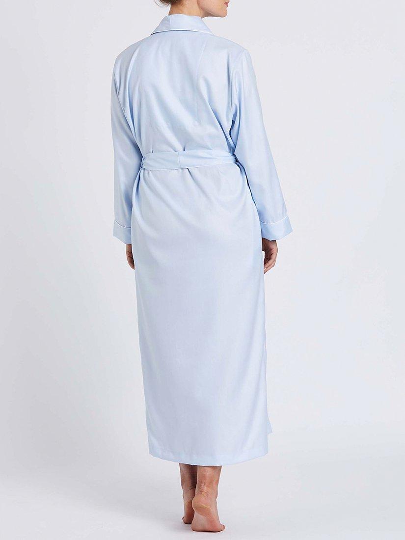 Product image 4 of 5, which shows British Boxers Herringbone Long Length Dressing Gown, Pearl Blue, XL