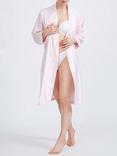British Boxers Herringbone Mid Length Dressing Gown, Rosewater Pink
