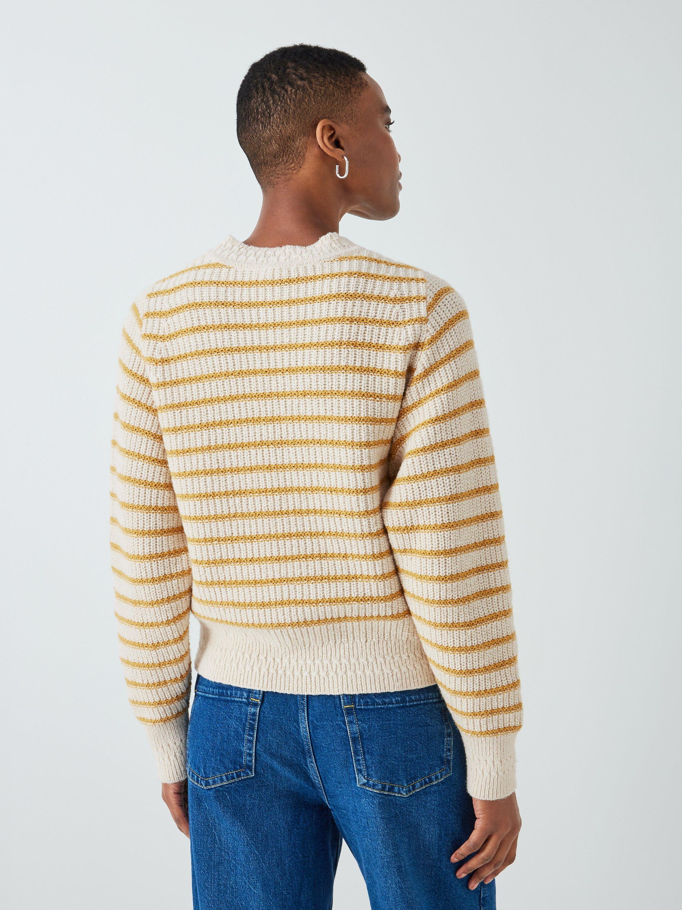 John Lewis Chevron Stripe Jumper, Yellow/Multi, 20