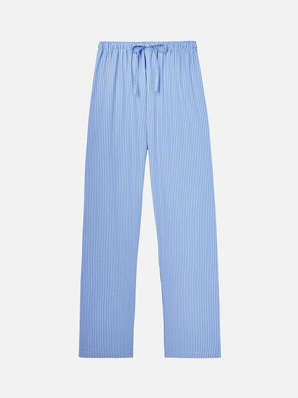 British Boxers Crisp Cotton Pyjama Trousers - view 2, Blue/White