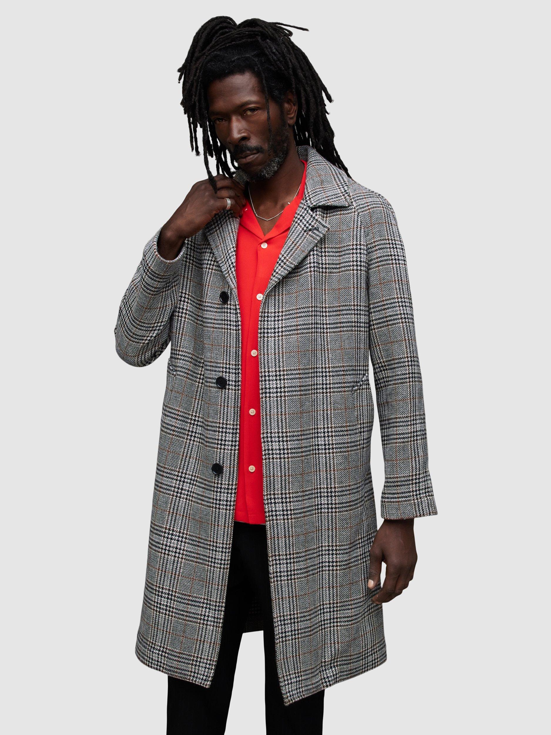 AllSaints Finnegan Longline Coat, Brown