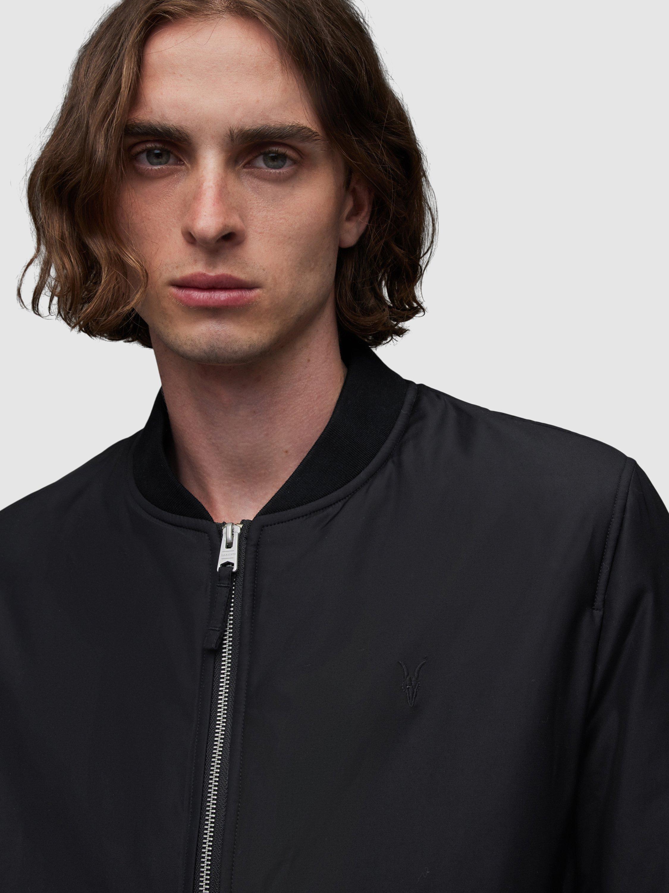 Product image 6 of 7, which shows AllSaints Withrow Bomber Jacket, Black, XXL
