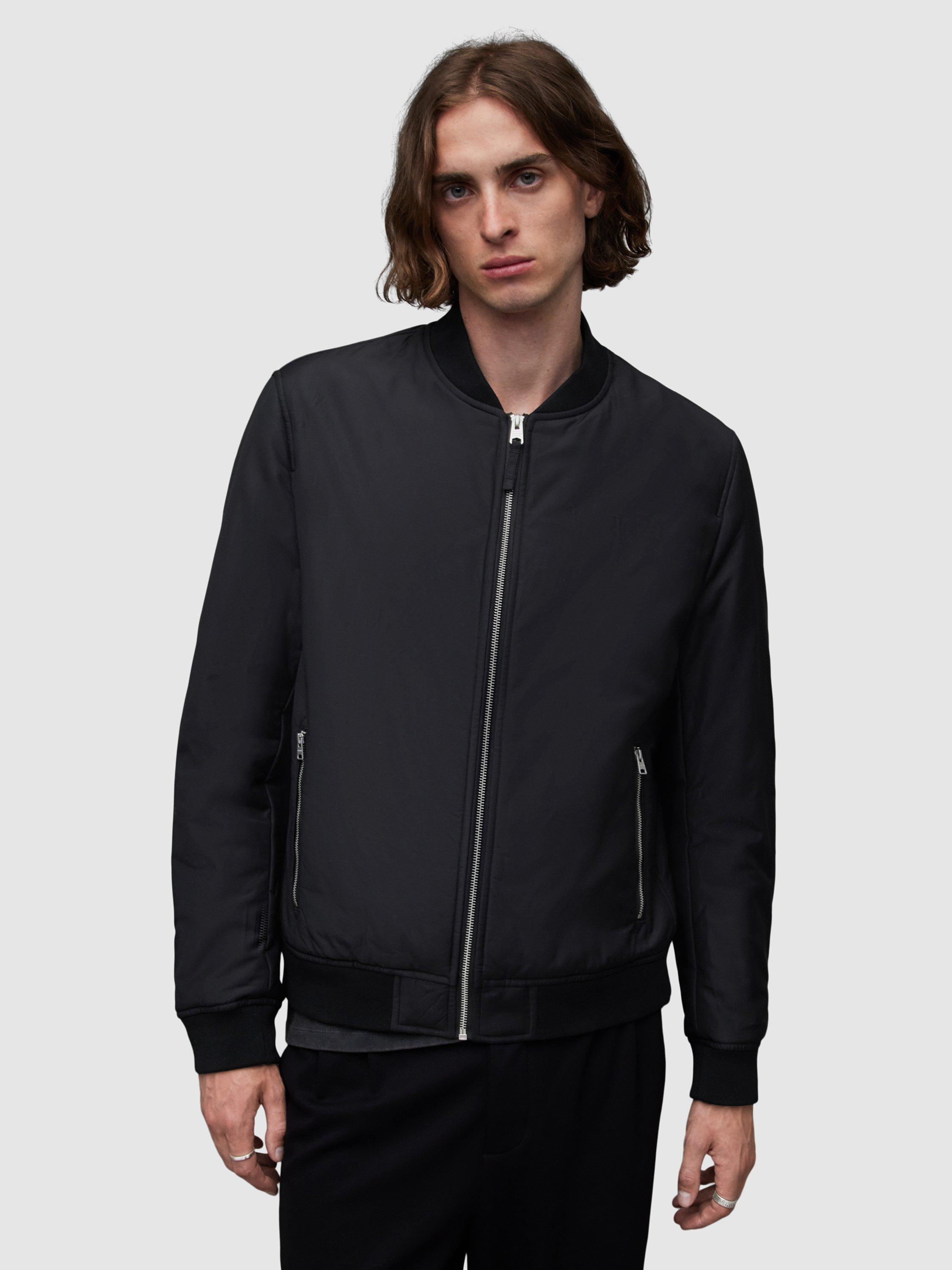 Product image 7 of 7, which shows AllSaints Withrow Bomber Jacket, Black, XXL