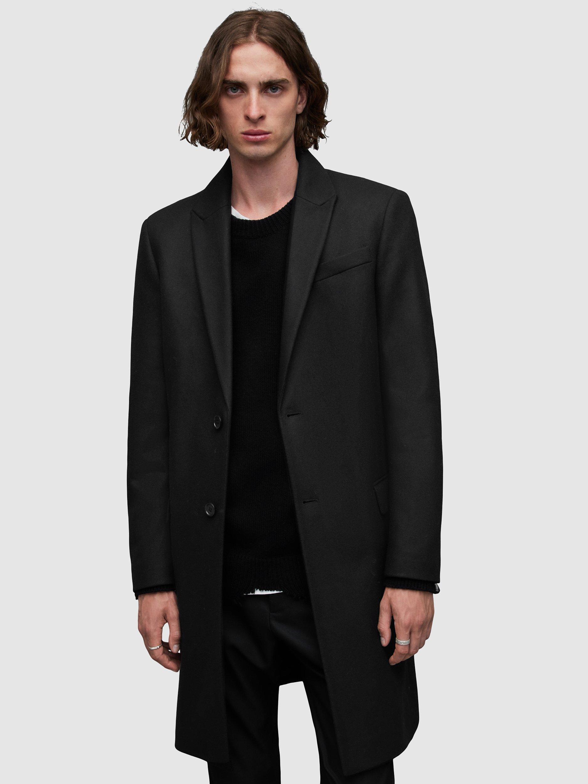AllSaints Jemison Wool Blend Coat, Black