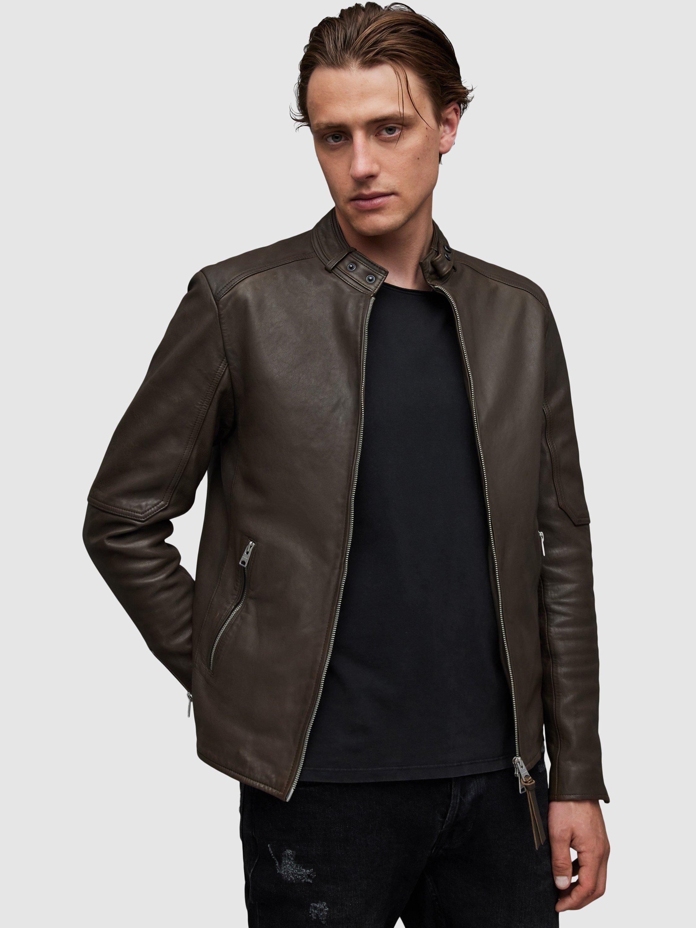 AllSaints Cora Leather Jacket, Splinter Brown