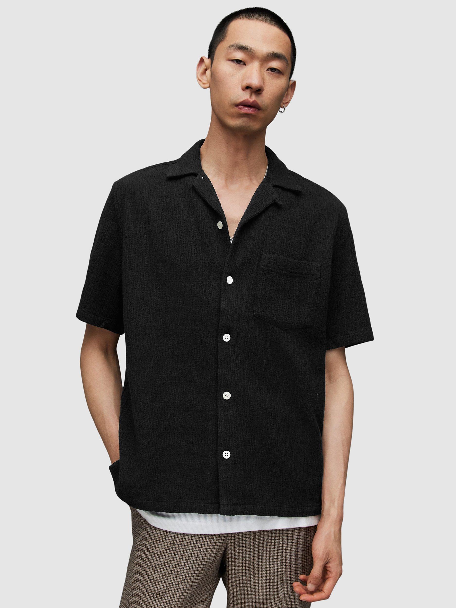 AllSaints Eularia Short Sleeve Shirt, Jet Black