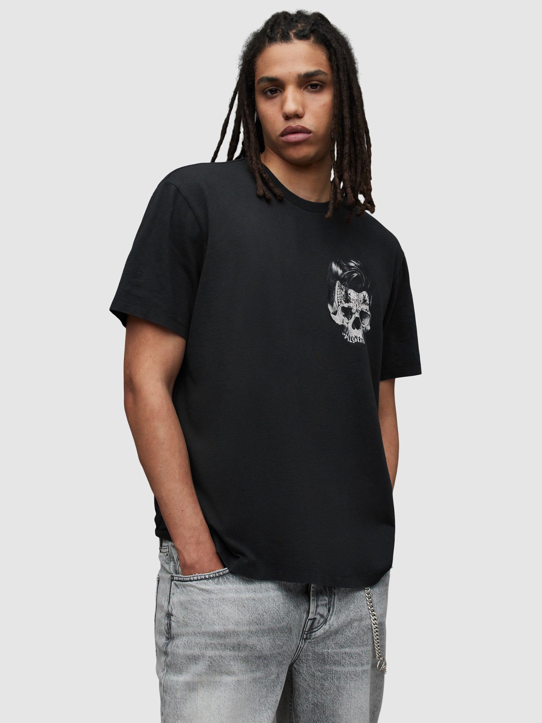 AllSaints Relics Short Sleeve Crew T-Shirt, Black